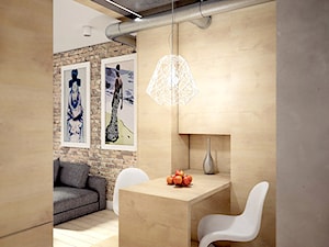 Kawalerka Kubik - Mała jadalnia w salonie, styl industrialny - zdjęcie od NatusDESIGN