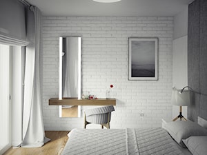 PROJEKT WNĘTRZ DOMU JEDNORODZINNEGO W TUROWOLI - Średnia biała sypialnia, styl nowoczesny - zdjęcie od Kunkiewicz Architekci