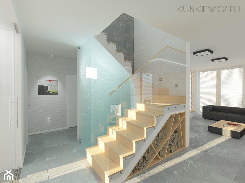Dom w Lublinie 3 - Schody, styl minimalistyczny - zdjęcie od Kunkiewicz Architekci