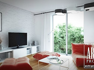 APS 201 - Średni biały salon - zdjęcie od ARCHIprojekt Najlepsze Projekty Domów