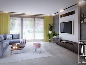 APS 275 - Średni szary salon, styl nowoczesny - zdjęcie od ARCHIprojekt Najlepsze Projekty Domów