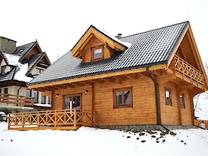 Almette - konkurs - Średnie jednopiętrowe domy jednorodzinne z bali drewniane z bali z dwuspadowym dachem - zdjęcie od Homebook.pl