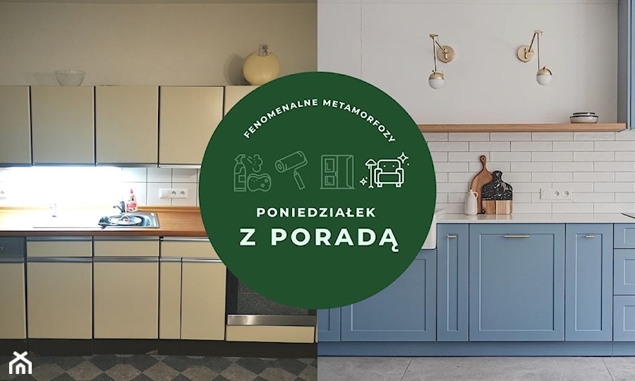 Metamorfoza kuchni z błękitnymi meblami - zdjęcie od Homebook.pl