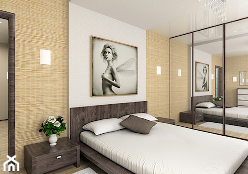 Średnia żółta sypialnia, styl nowoczesny - zdjęcie od Homebook.pl