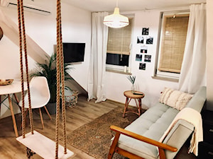 Apartament Siargao - Średni szary salon z jadalnią - zdjęcie od Homebook.pl