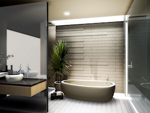 Średnia na poddaszu bez okna łazienka, styl minimalistyczny - zdjęcie od Homebook.pl