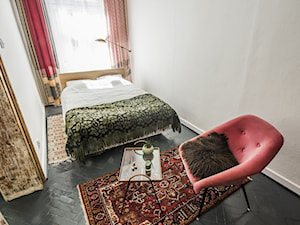 Apartament w Łodzi - Średnia szara sypialnia, styl nowoczesny - zdjęcie od Homebook.pl
