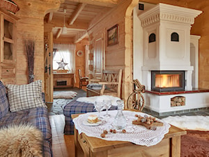 Osada Maruszyna – domek góralski - Średni biały salon, styl tradycyjny - zdjęcie od Homebook.pl