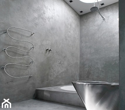 łazienka w stylu minimalistycznym z betonowymi wykończeniami