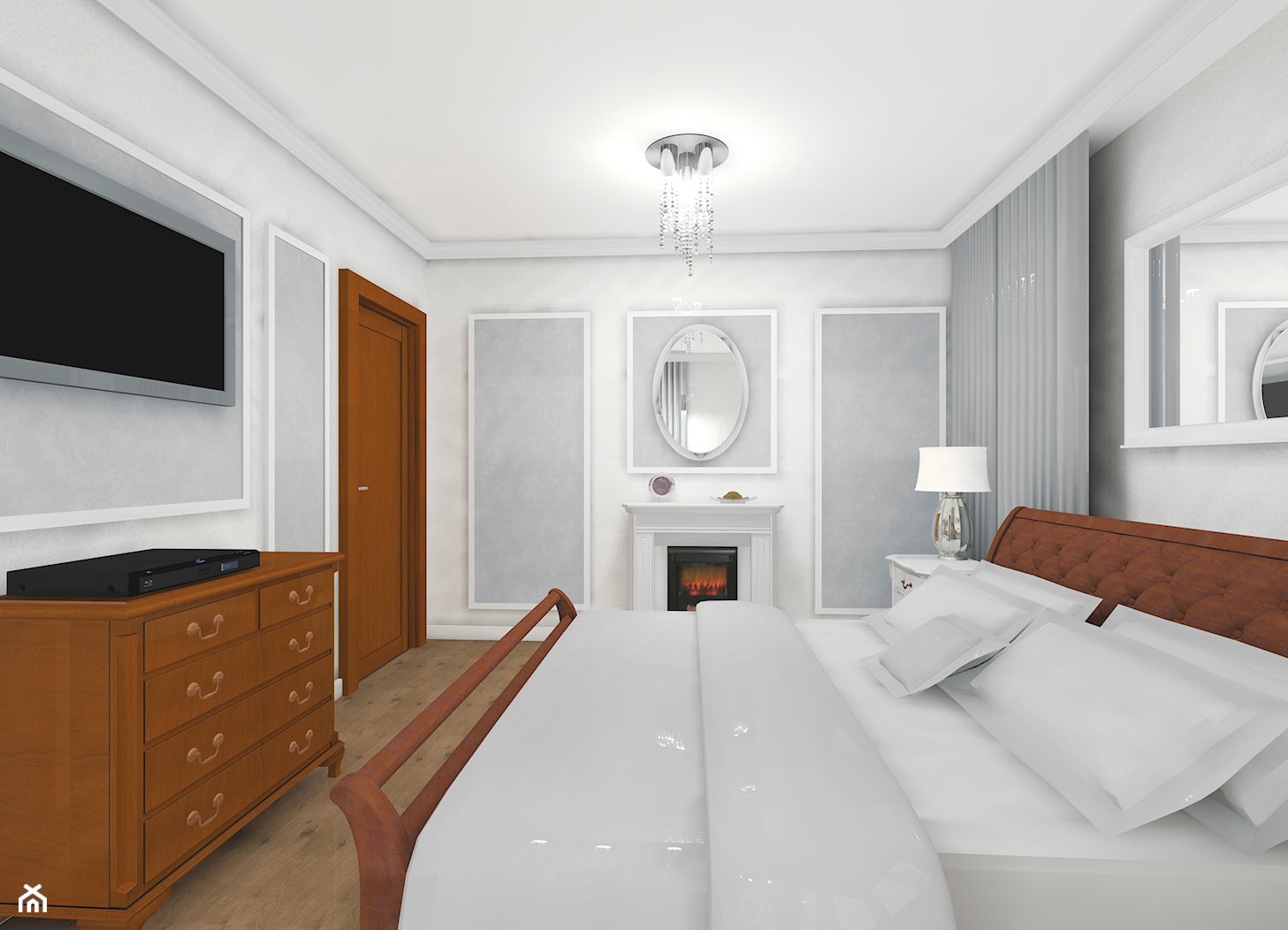 Wizualizacja wnętrz sypialni - zdjęcie od Lumiere Design - Homebook