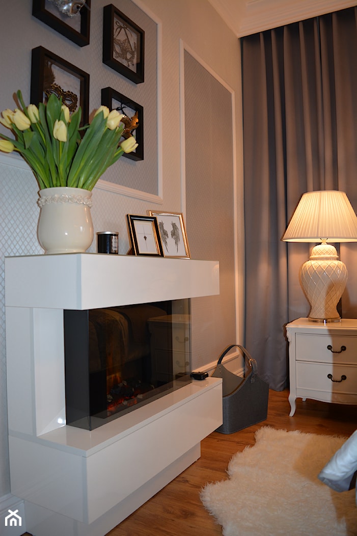 Sypialnia w eleganckich szarościach - Średnia szara sypialnia, styl tradycyjny - zdjęcie od Lumiere Design - Homebook