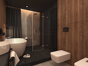DOM JEDNORODZINNY ZŁOCIENIEC 2019 - Średnia bez okna z punktowym oświetleniem łazienka, styl nowoczesny - zdjęcie od INTERJO Projektowanie Wnętrz