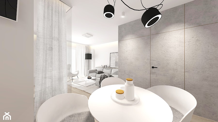 Średnia szara jadalnia jako osobne pomieszczenie, styl nowoczesny - zdjęcie od INTERJO Projektowanie Wnętrz
