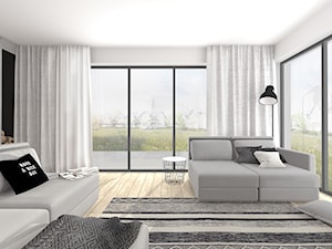 Średni biały salon, styl skandynawski - zdjęcie od INTERJO Projektowanie Wnętrz
