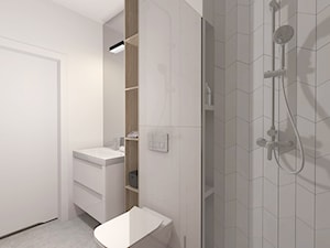 Średnia bez okna z lustrem łazienka, styl skandynawski - zdjęcie od INTERJO Projektowanie Wnętrz