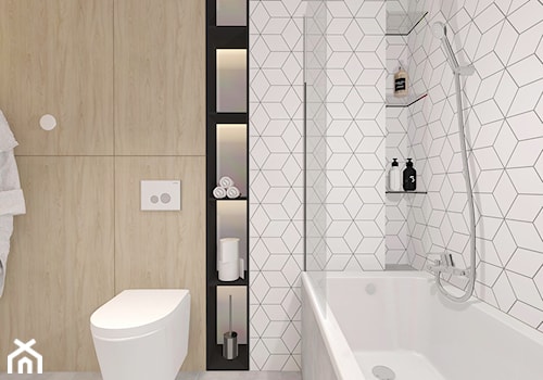 Mała bez okna łazienka, styl skandynawski - zdjęcie od INTERJO Projektowanie Wnętrz