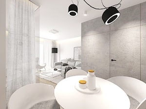 Średnia szara jadalnia jako osobne pomieszczenie, styl nowoczesny - zdjęcie od INTERJO Projektowanie Wnętrz