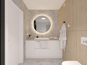 Mała bez okna z lustrem łazienka, styl skandynawski - zdjęcie od INTERJO Projektowanie Wnętrz
