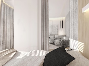 Mała szara sypialnia, styl nowoczesny - zdjęcie od INTERJO Projektowanie Wnętrz