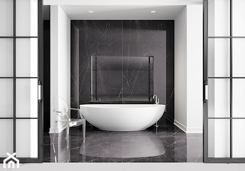 Kolekcja Marquina - Duża z punktowym oświetleniem łazienka z oknem, styl minimalistyczny - zdjęcie od Cerrad