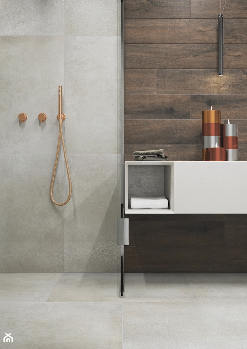 Kolekcja Lukka - Mała bez okna łazienka, styl minimalistyczny - zdjęcie od Cerrad