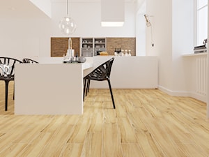 Drewno kolekcja Lussaca - Średnia biała jadalnia w kuchni - zdjęcie od Cerrad