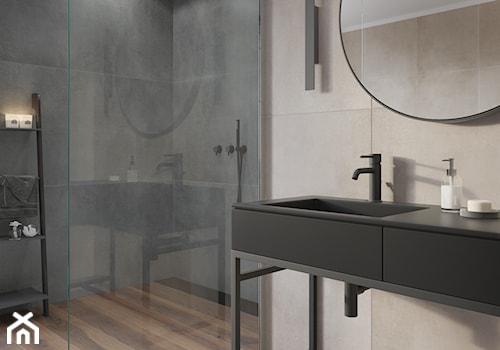 Kolekcja Concrete - Średnia bez okna z lustrem łazienka, styl minimalistyczny - zdjęcie od Cerrad