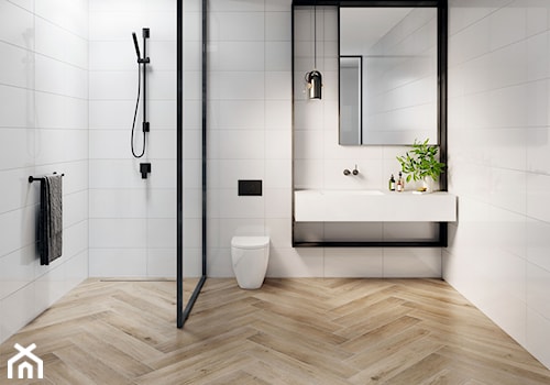 Kolekcja Cambia - Średnia bez okna łazienka, styl minimalistyczny - zdjęcie od Cerrad