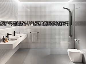 Kolekcja Cambia - Średnia bez okna z dwoma umywalkami łazienka, styl nowoczesny - zdjęcie od Cerrad