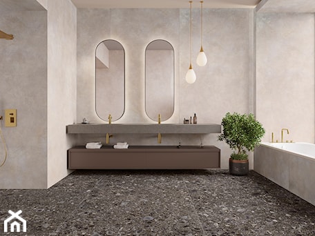 Aranżacje wnętrz - Łazienka: Ceppo Nuovo - Duża z dwoma umywalkami łazienka, styl glamour - Cerrad. Przeglądaj, dodawaj i zapisuj najlepsze zdjęcia, pomysły i inspiracje designerskie. W bazie mamy już prawie milion fotografii!