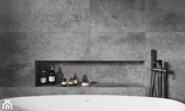 płytki inspirowane betonem w łazience