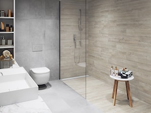 Kolekcja Laroya - Średnia łazienka w bloku w domu jednorodzinnym bez okna, styl skandynawski - zdjęcie od Cerrad