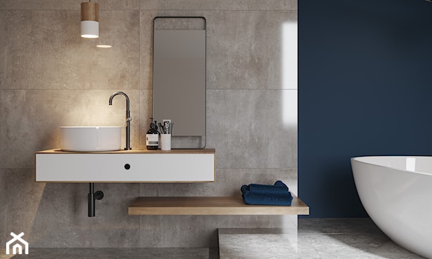 minimalistyczna łazienka,  betonowa łazienka, szara łazienka