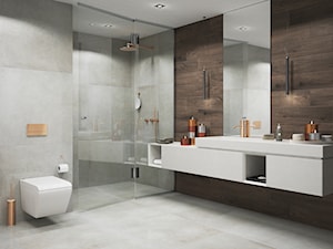 Kolekcja Lukka - Średnia bez okna z punktowym oświetleniem łazienka, styl minimalistyczny - zdjęcie od Cerrad