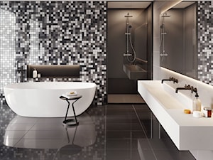 Kolekcja Cambia - Duża bez okna z dwoma umywalkami łazienka, styl nowoczesny - zdjęcie od Cerrad