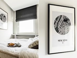 Mieszkanie wakacyjne styl nowojorski – Aviator – Gdańsk - Mała biała sypialnia, styl nowoczesny - zdjęcie od Anna Serafin Architektura Wnętrz
