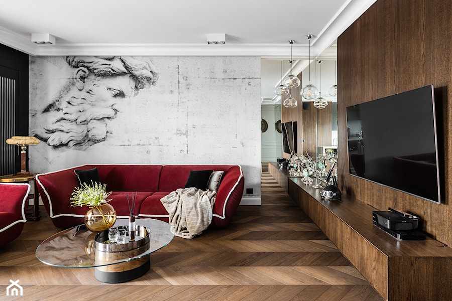 Apartament BRABANK - Gdańsk - Duży czarny salon - zdjęcie od Anna Serafin Architektura Wnętrz