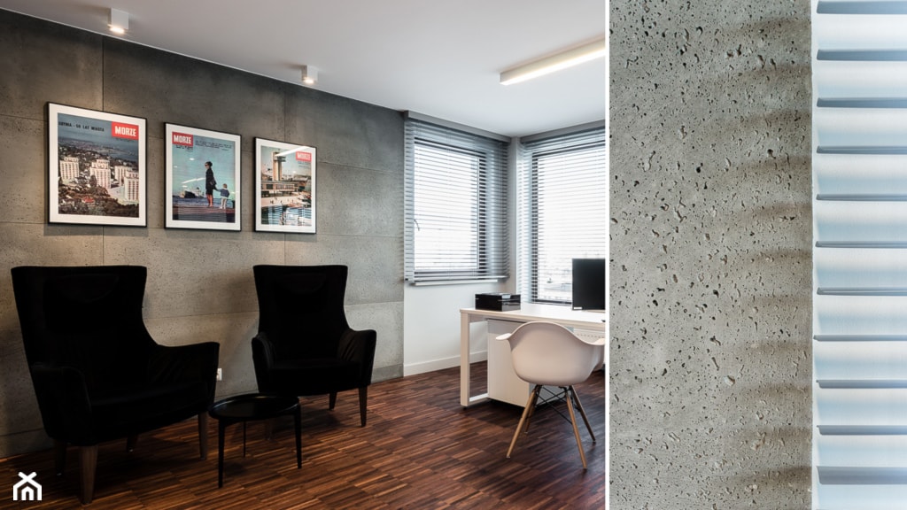 Biuro Transatlantyk - Gdynia - Średnie w osobnym pomieszczeniu szare biuro, styl nowoczesny - zdjęcie od Anna Serafin Architektura Wnętrz - Homebook