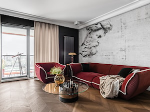 Apartament BRABANK - Gdańsk - Mały czarny szary salon - zdjęcie od Anna Serafin Architektura Wnętrz