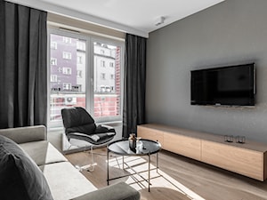 Mieszkanie wakacyjne Tartaczna 1 - Gdańsk - Mały szary salon, styl nowoczesny - zdjęcie od Anna Serafin Architektura Wnętrz