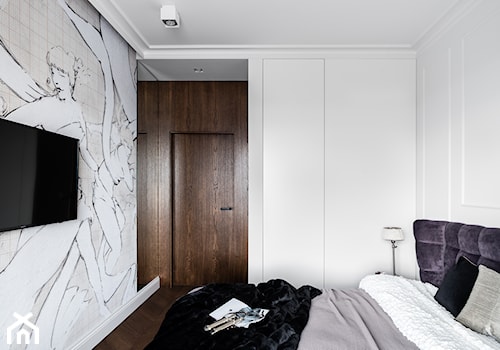 Apartament BRABANK - Gdańsk - Średnia biała sypialnia - zdjęcie od Anna Serafin Architektura Wnętrz