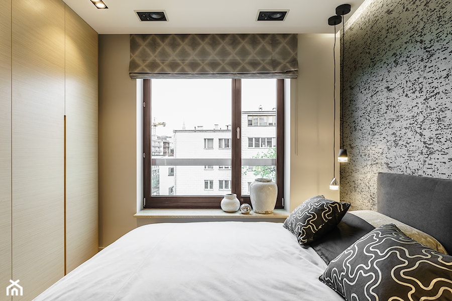Apartament - Warszawa Powiśle - Średnia beżowa sypialnia, styl nowoczesny - zdjęcie od Anna Serafin Architektura Wnętrz