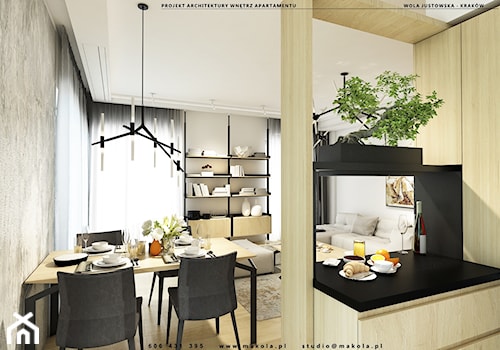 Nowoczesny apartament na Woli Justowskiej w Krakowie - Jadalnia, styl minimalistyczny - zdjęcie od Makola Projekt Studio  architektura wnętrz & design