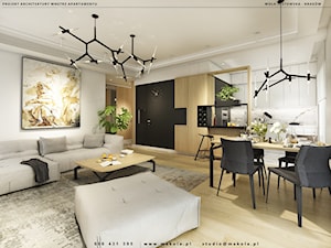 Nowoczesny apartament na Woli Justowskiej w Krakowie - Salon, styl skandynawski - zdjęcie od Makola Projekt Studio  architektura wnętrz & design