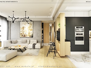 Nowoczesny apartament na Woli Justowskiej w Krakowie - Salon, styl nowoczesny - zdjęcie od Makola Projekt Studio  architektura wnętrz & design