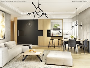 Nowoczesny apartament na Woli Justowskiej w Krakowie - Salon, styl nowoczesny - zdjęcie od Makola Projekt Studio  architektura wnętrz & design