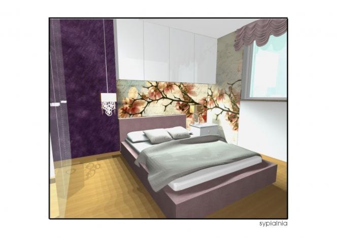 Projekt wybranych pomieszczeń osiedle 3 Zagle - realizacja 2011 - Sypialnia, styl nowoczesny - zdjęcie od Mogho-Design