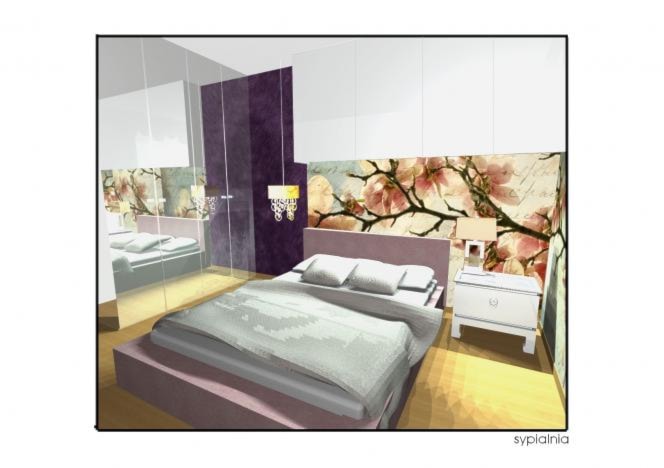 Projekt wybranych pomieszczeń osiedle 3 Zagle - realizacja 2011 - Sypialnia, styl nowoczesny - zdjęcie od Mogho-Design - Homebook