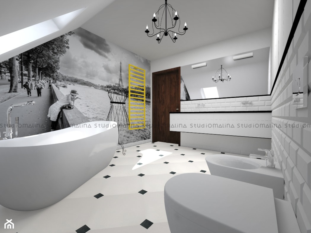 Paryska łazienka | dom pod Warszawą - Łazienka, styl nowoczesny - zdjęcie od Studio Malina – Architekci & Projektanci wnętrz - Homebook
