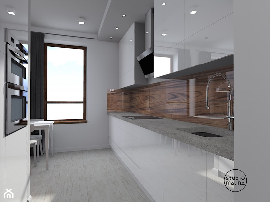 Błyszczące mieszkanie - Kuchnia - zdjęcie od Studio Malina – Architekci & Projektanci wnętrz